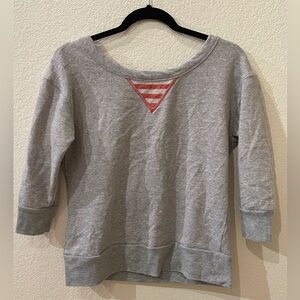 Miss Me Gray and Red Striped Top Size: Small